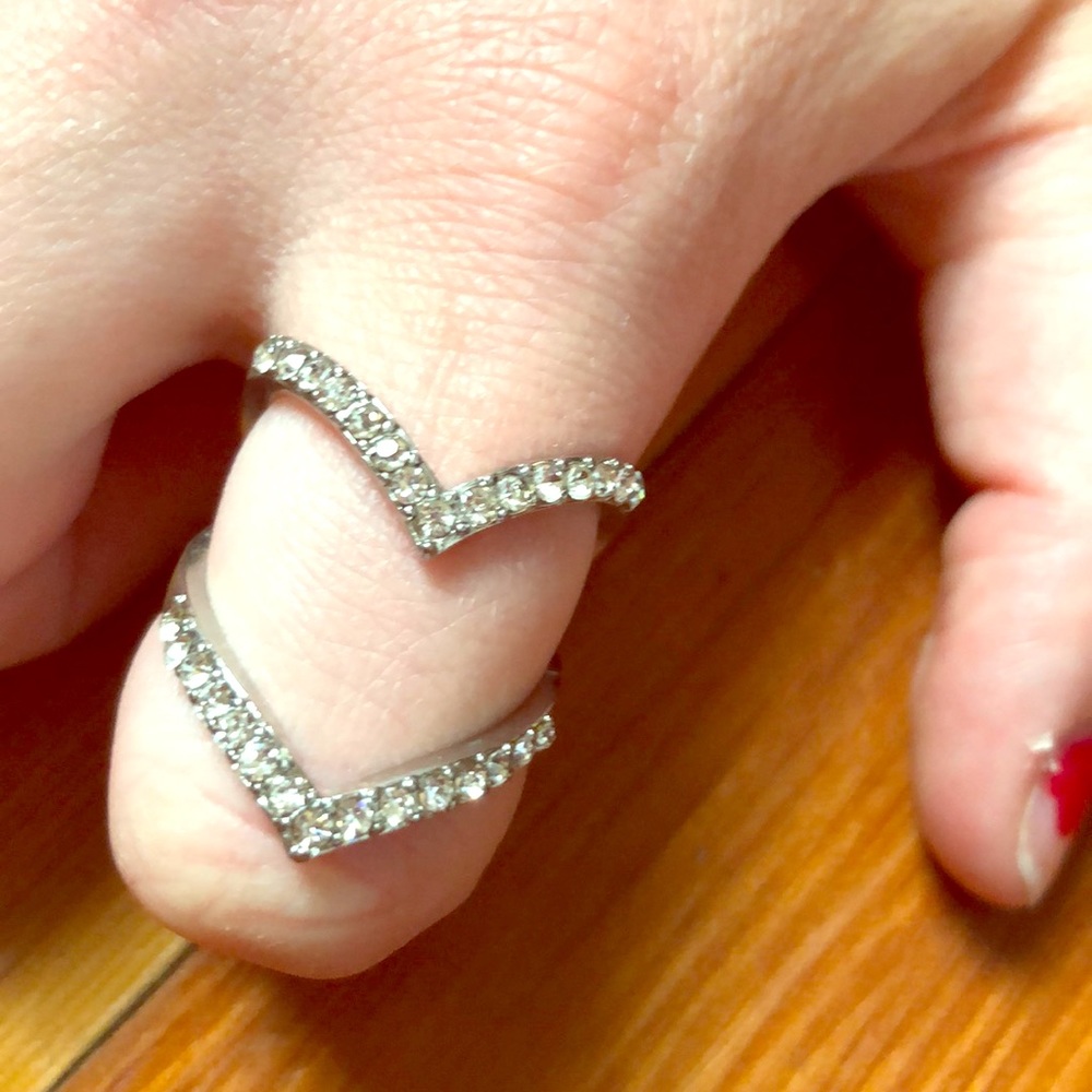 Silver double ring